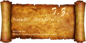 Tuskó Zoltán névjegykártya
